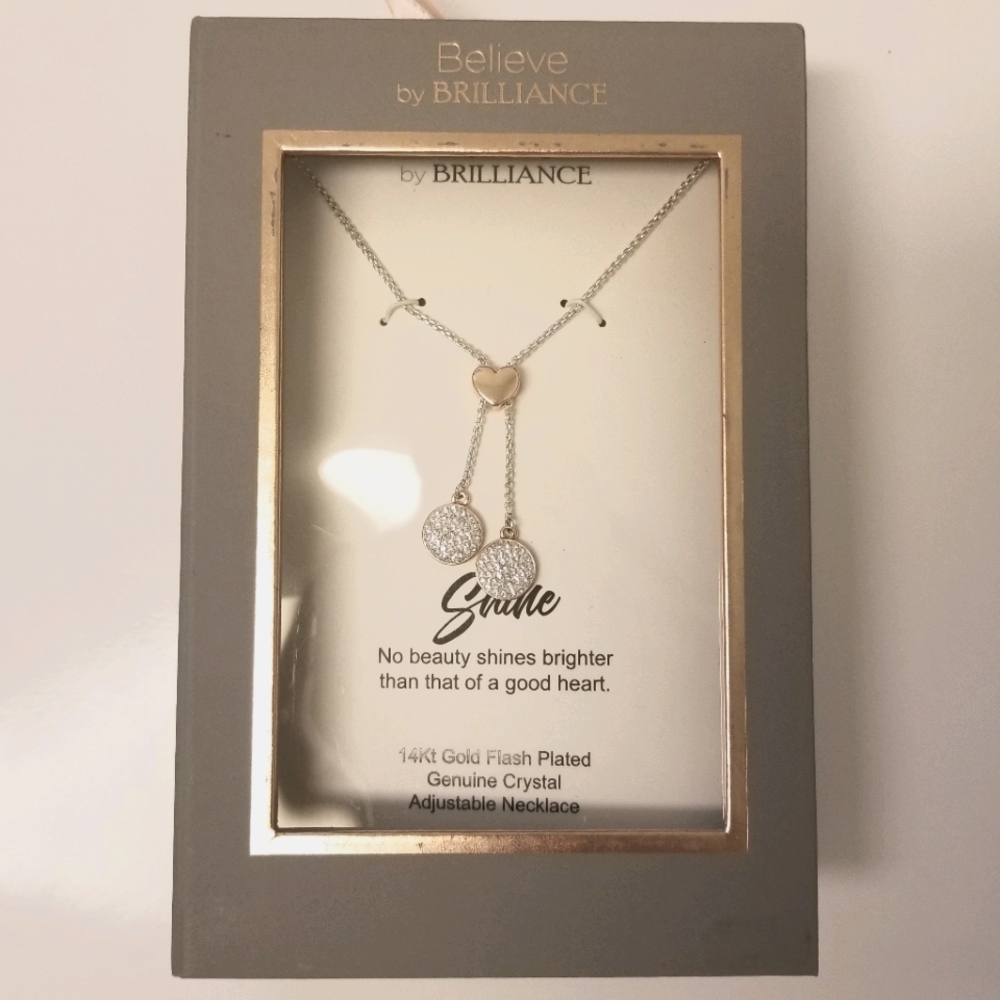 Believe by Brilliance heart necklace gold plated